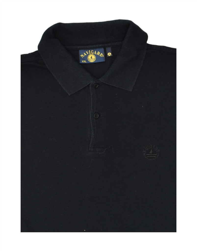 NAVIGARE Mens Polo Shirt 2XL Black Cotton | Vintage Navigare | Thrift | Second-Hand Navigare | Used Clothing | Messina Hembry 