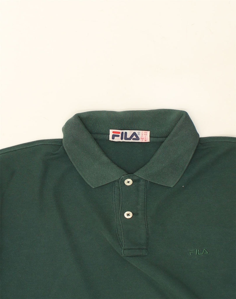 FILA Mens Polo Shirt IT 46 Small Green Cotton | Vintage Fila | Thrift | Second-Hand Fila | Used Clothing | Messina Hembry 