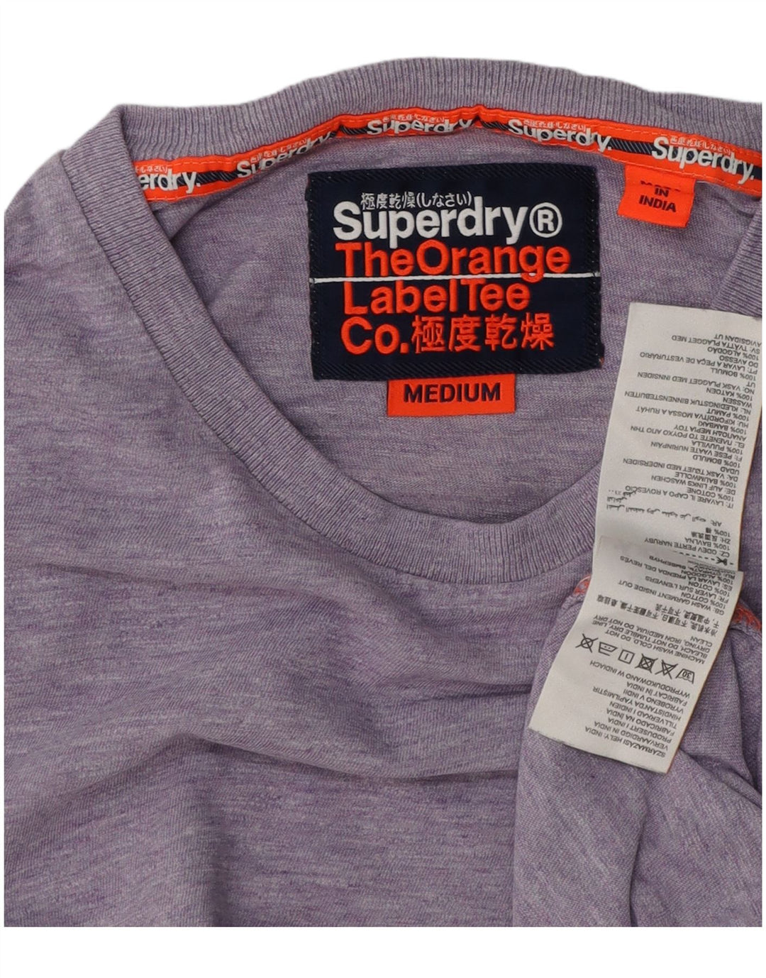 SUPERDRY Mens T-Shirt Top Medium Purple Cotton