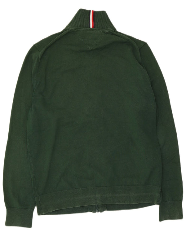 Tommy Hilfiger Mens Full Zip Cardigan Sweater Medium Green Cotton