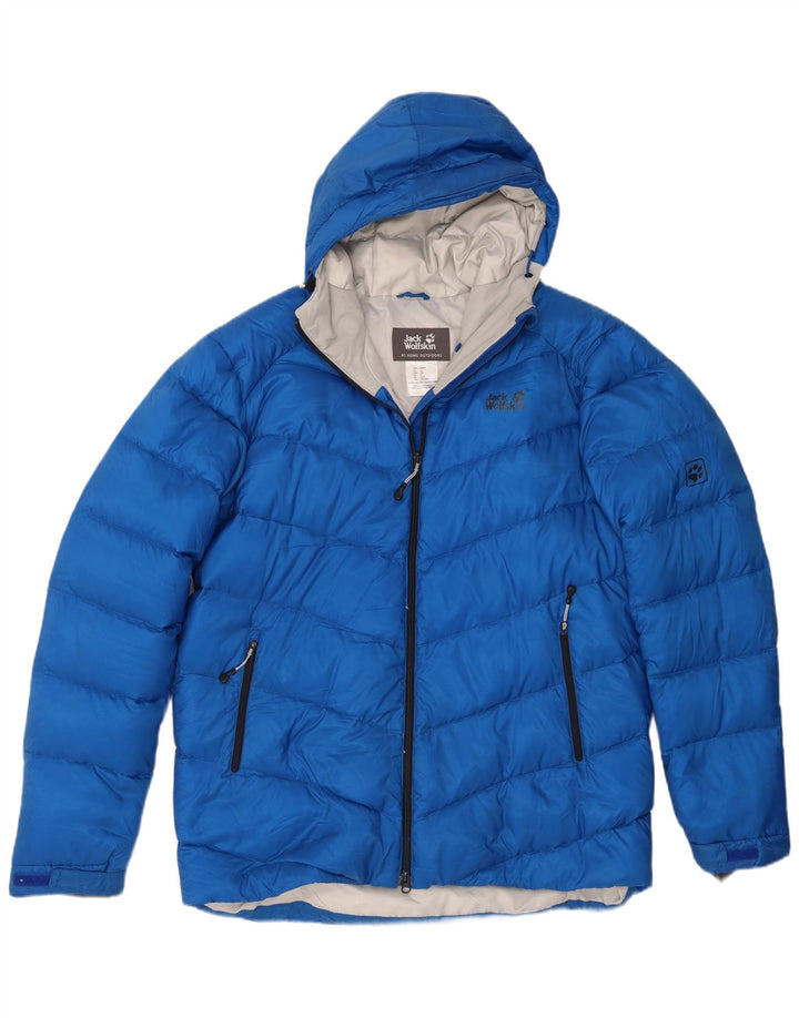 Jack Wolfskin Mens Hooded Padded Jacket UK 44/46 XL Blue Polyester