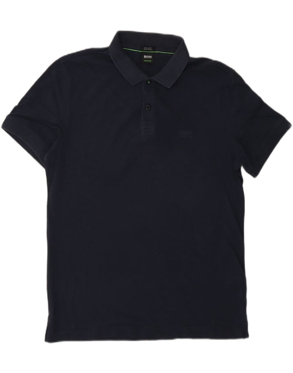Hugo Boss Mens Regular Fit Polo Shirt Large Navy Blue Cotton