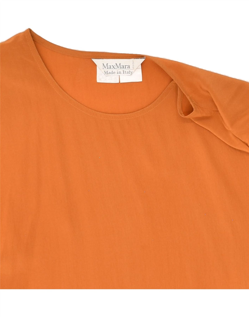 MAX MARA Womens Blouse Top UK 14 Large Orange Silk | Vintage Max Mara | Thrift | Second-Hand Max Mara | Used Clothing | Messina Hembry 