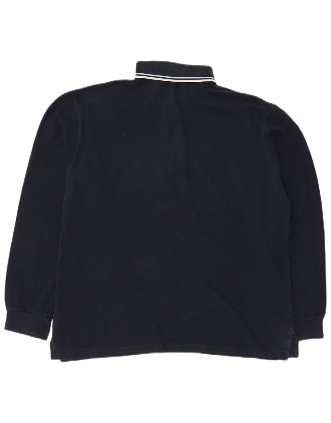 Fred Perry Mens Long Sleeve Polo Shirt Medium Navy Blue Cotton