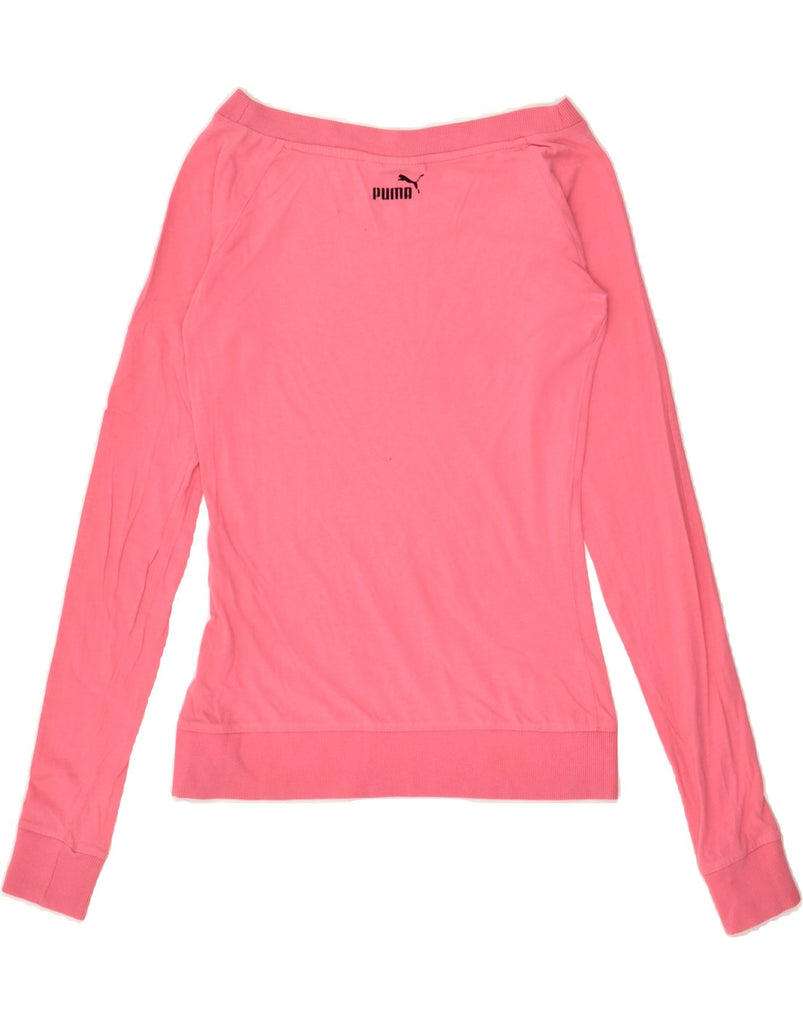 PUMA Womens Graphic Top Long Sleeve UK 10 Small Pink | Vintage Puma | Thrift | Second-Hand Puma | Used Clothing | Messina Hembry 