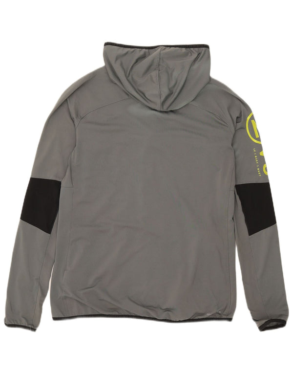 Reebok Womens Graphic Tracksuit Top Jacket UK 16/18 Large Grey Colourblock