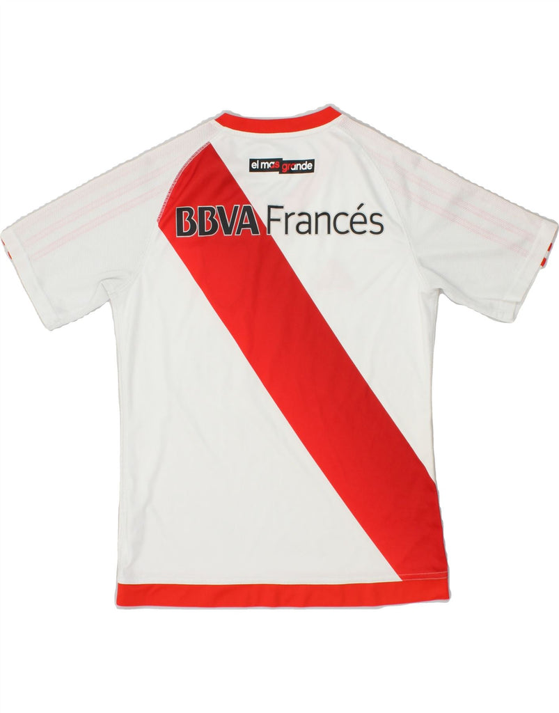 ADIDAS Boys Club Atletico River Plate T-Shirt Top 13-14 Years White Vintage Adidas and Second-Hand Adidas from Messina Hembry 