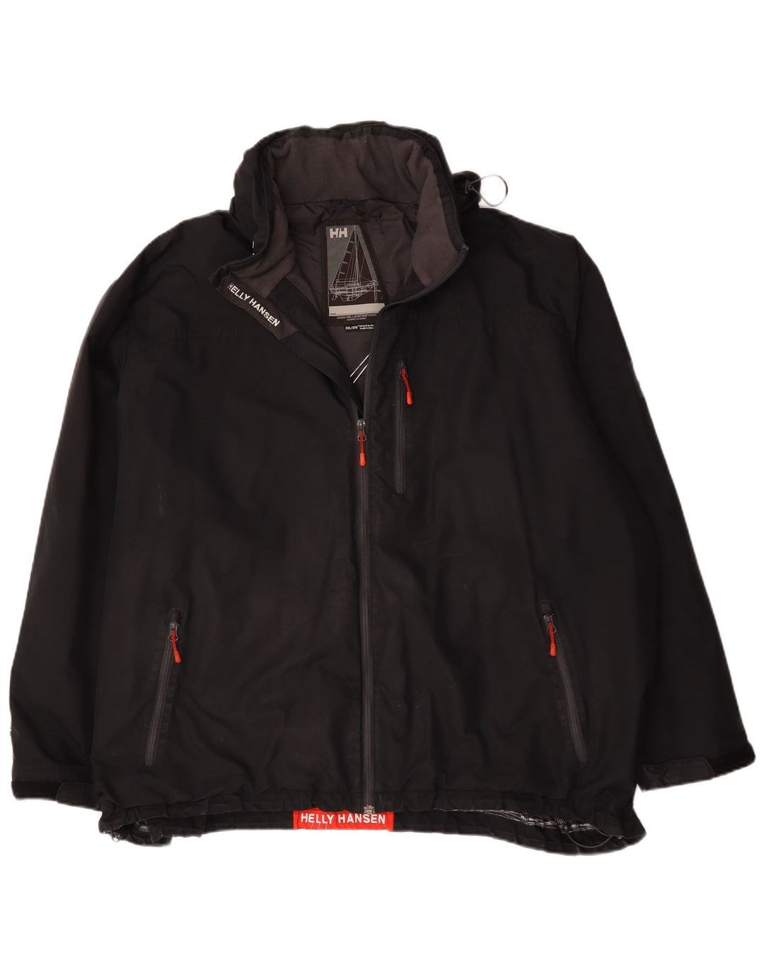 Helly Hansen Mens Graphic Windbreaker Jacket UK 46 3XL Black Polyester