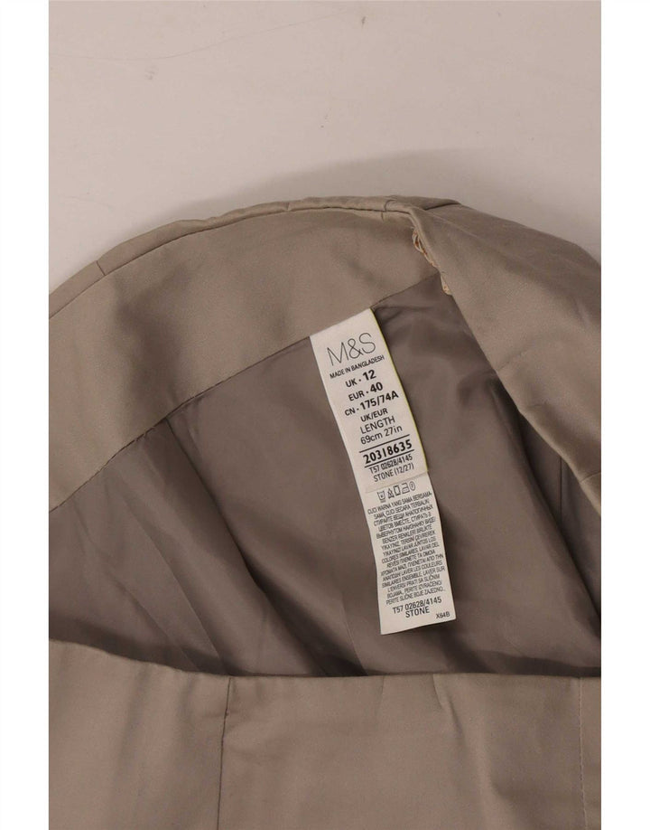 Marks & Spencer Womens Pencil Skirt UK 12 Medium W30  Beige Cotton