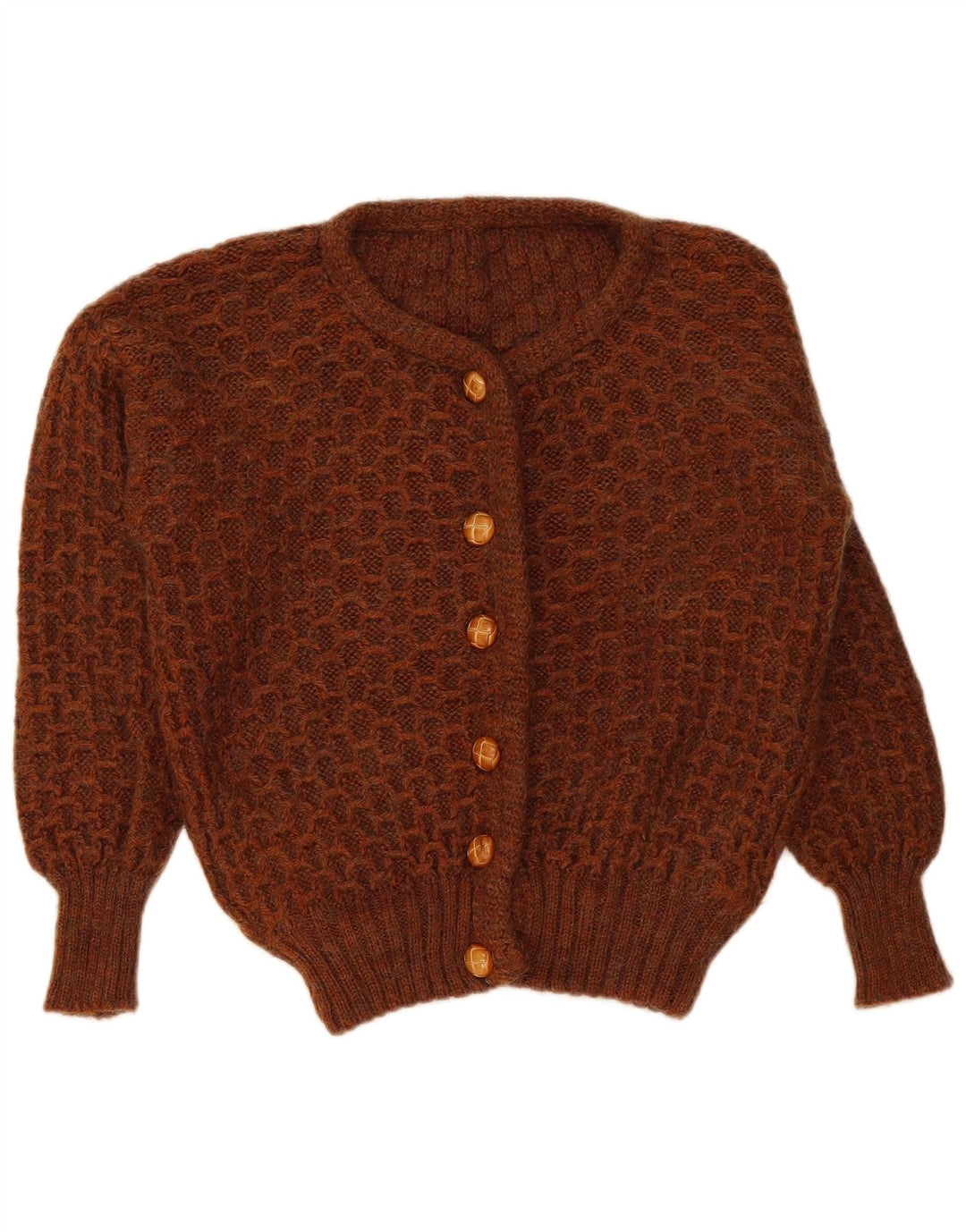 Vintage Womens Cardigan Sweater UK 16 Large Brown