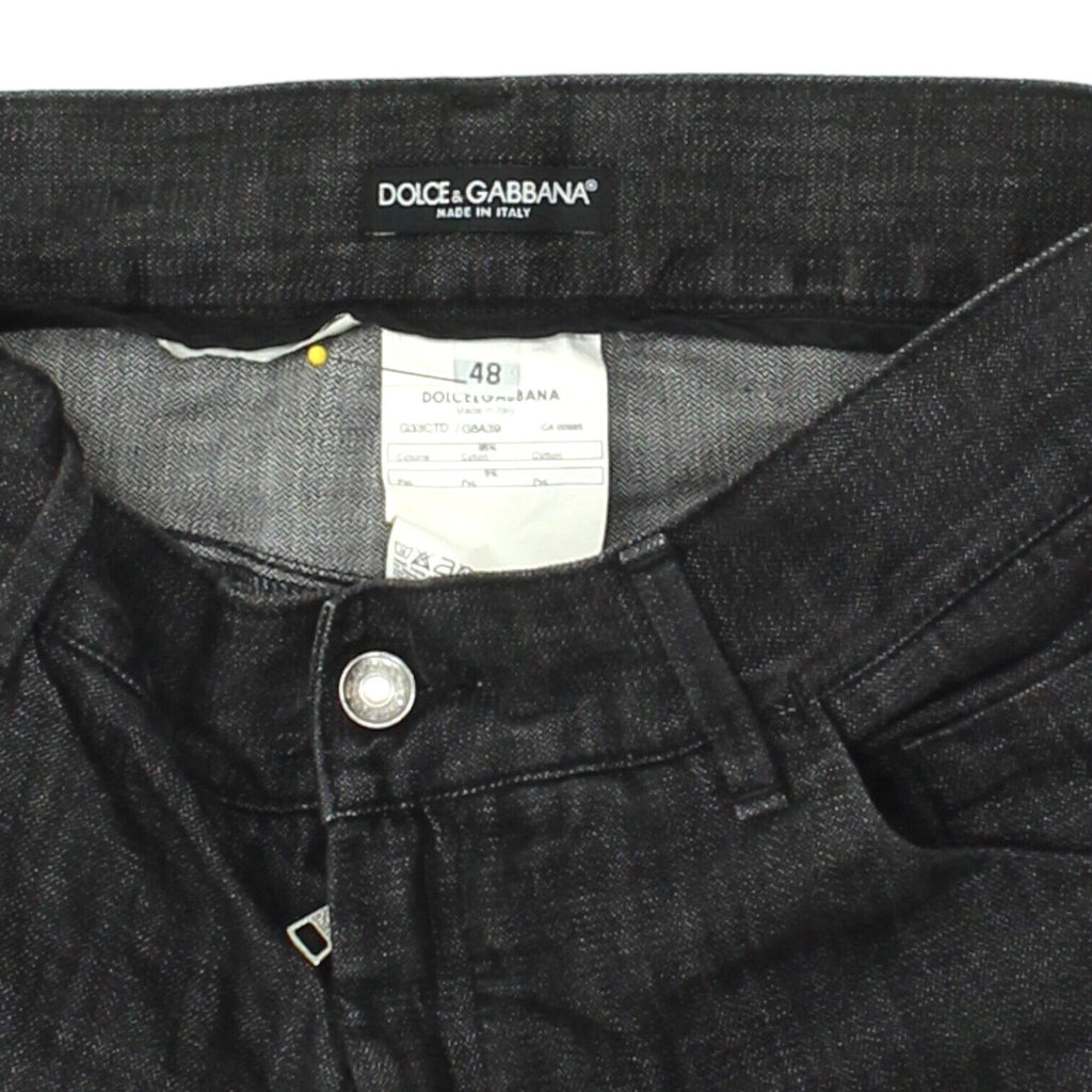 Dolce & Gabbana Mens Black Straight Leg Jeans | Vintage High End Designer Denim | Vintage Messina Hembry | Thrift | Second-Hand Messina Hembry | Used Clothing | Messina Hembry 