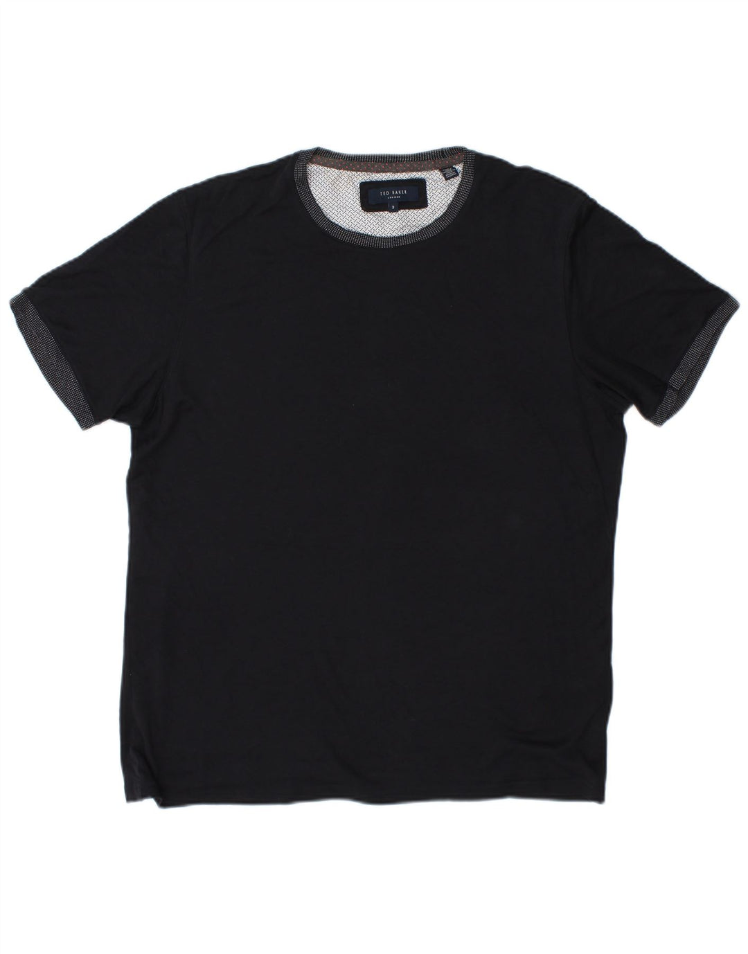 TED BAKER Mens T-Shirt Top Size 3 Medium Navy Blue Cotton