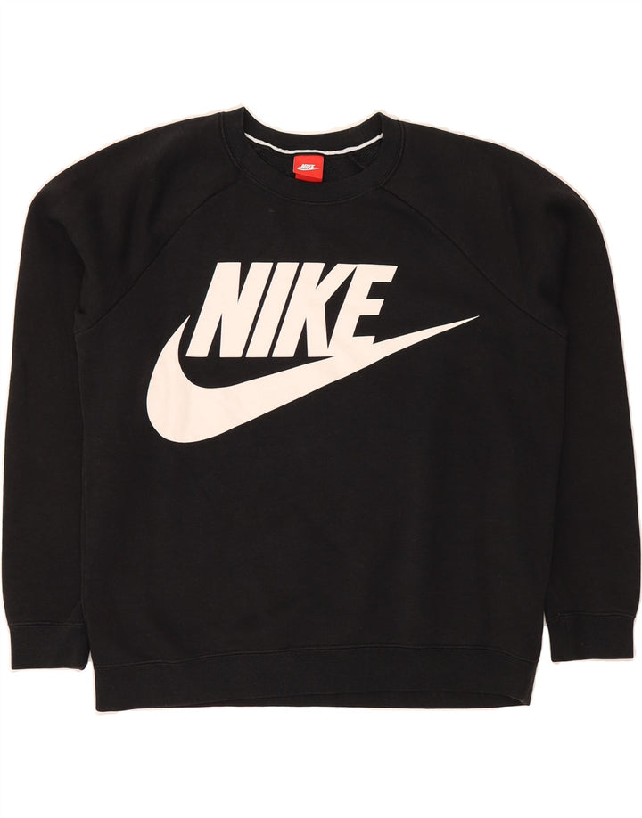 NIKE Womens Graphic Sweatshirt Jumper UK 16 Large Black Cotton Vintage Nike and Second-Hand Nike from Messina Hembry 
