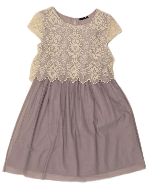 Sisley Womens A-Line Dress UK 8 Small Purple Floral