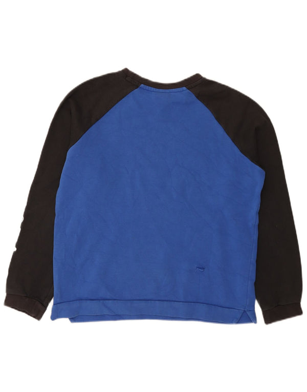 Nike Boys Graphic Sweatshirt Jumper 13-14 Years XL Blue Colourblock Cotton