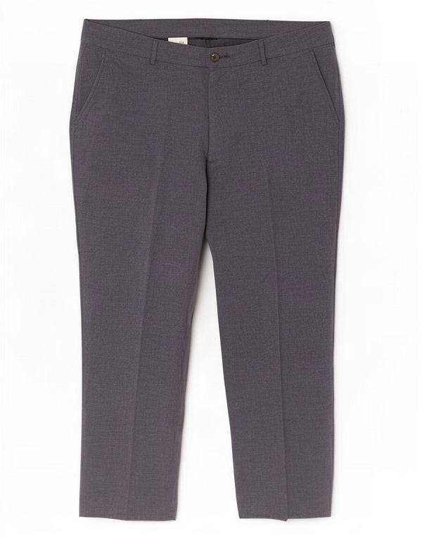 Farah Mens Straight Suit Trousers W42 L29 Grey Polyester