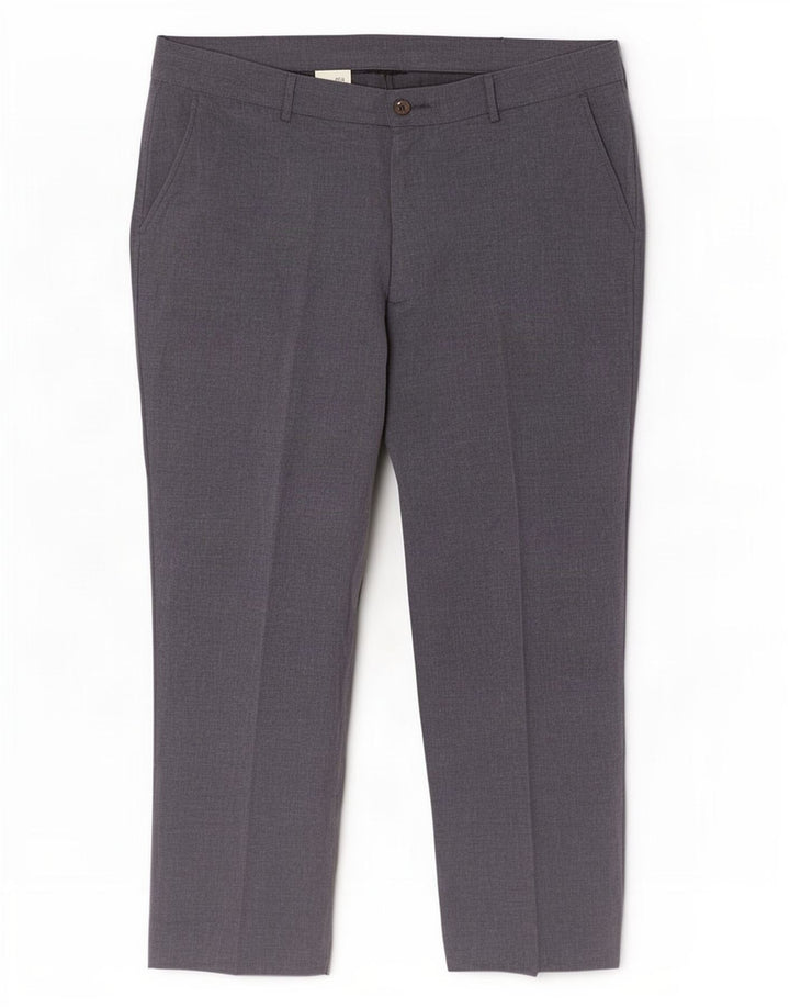 Farah Mens Straight Suit Trousers W42 L29 Grey Polyester