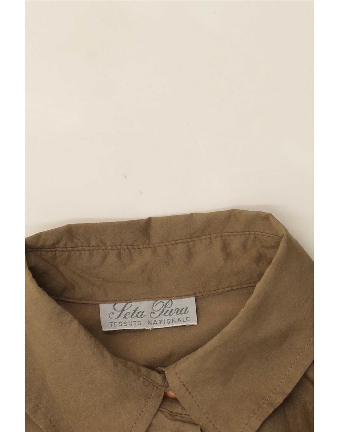 Vintage Womens Shirt Blouse UK 12 Medium Brown Silk