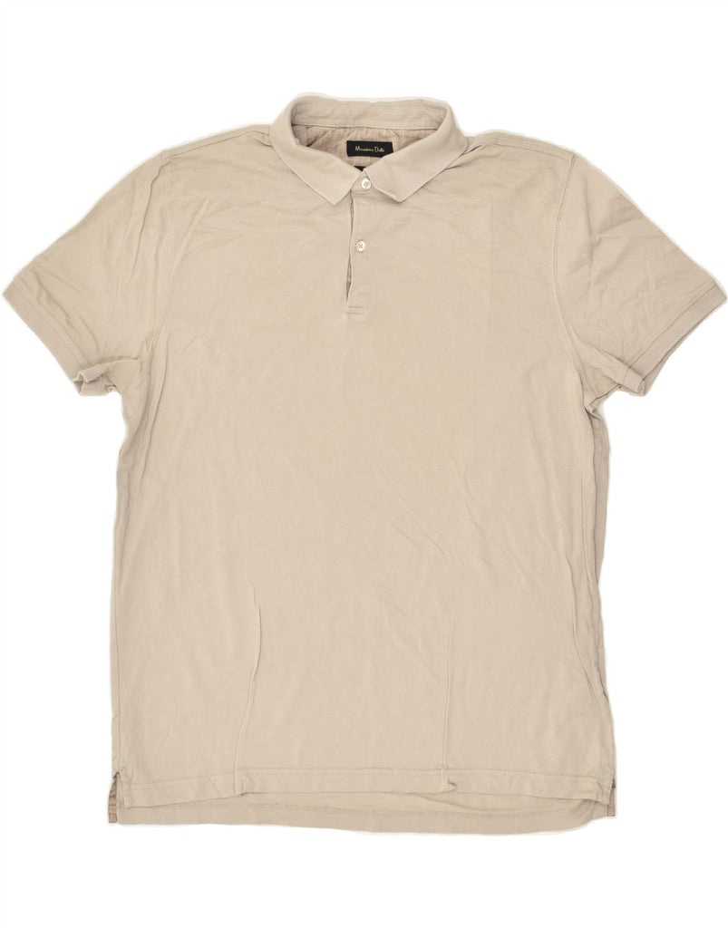 MASSIMO DUTTI Mens Casual Fit Polo Shirt XL Beige Cotton | Vintage Massimo Dutti | Thrift | Second-Hand Massimo Dutti | Used Clothing | Messina Hembry 