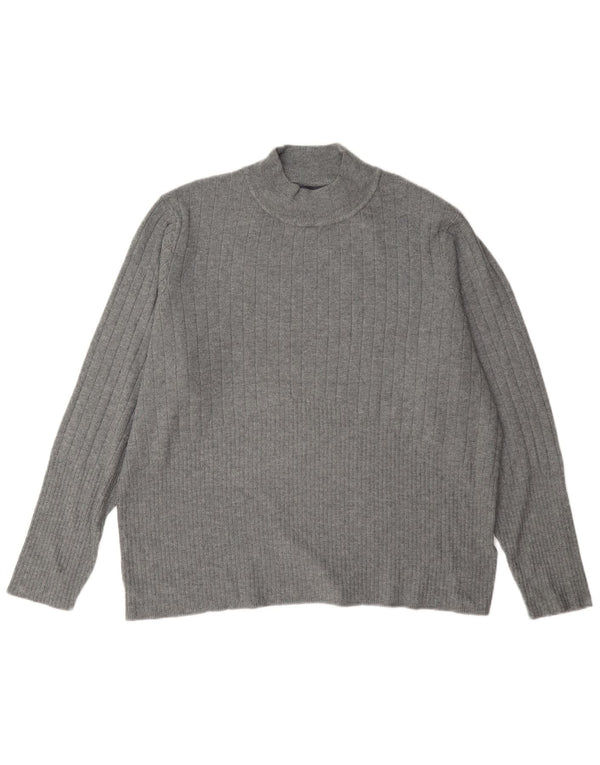Marks & Spencer Womens Turtle Neck Jumper Sweater UK 22 3XL Grey Viscose