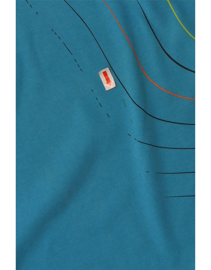 FOX Mens Graphic T-Shirt Top Large Blue Cotton