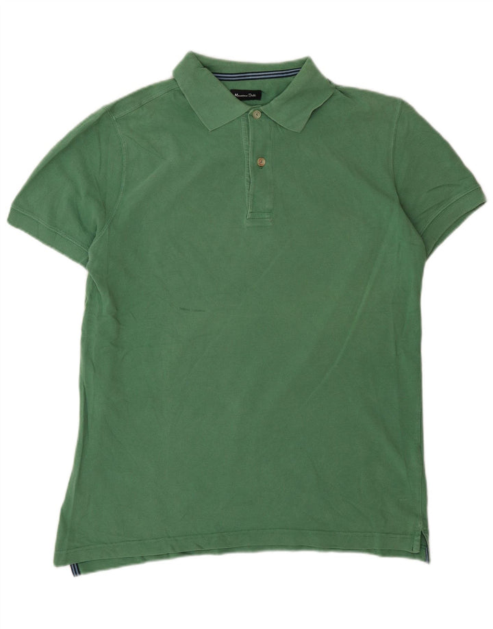 Massimo Dutti Mens Polo Shirt Medium Green