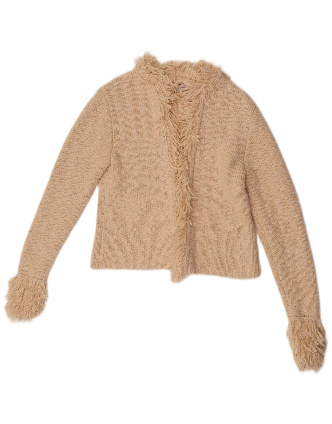 Zara Womens Open Cardigan Sweater Small Off White Cotton