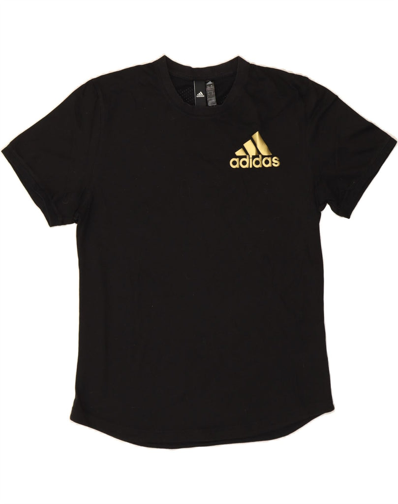 ADIDAS Mens Graphic T-Shirt Top Medium Black Cotton Vintage Adidas and Second-Hand Adidas from Messina Hembry 
