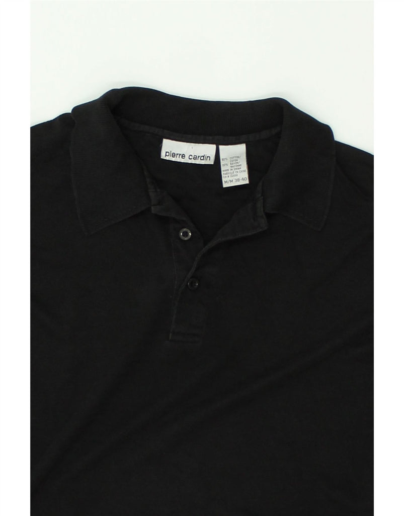 PIERRE CARDIN Mens Polo Shirt Medium Black Cotton | Vintage Pierre Cardin | Thrift | Second-Hand Pierre Cardin | Used Clothing | Messina Hembry 