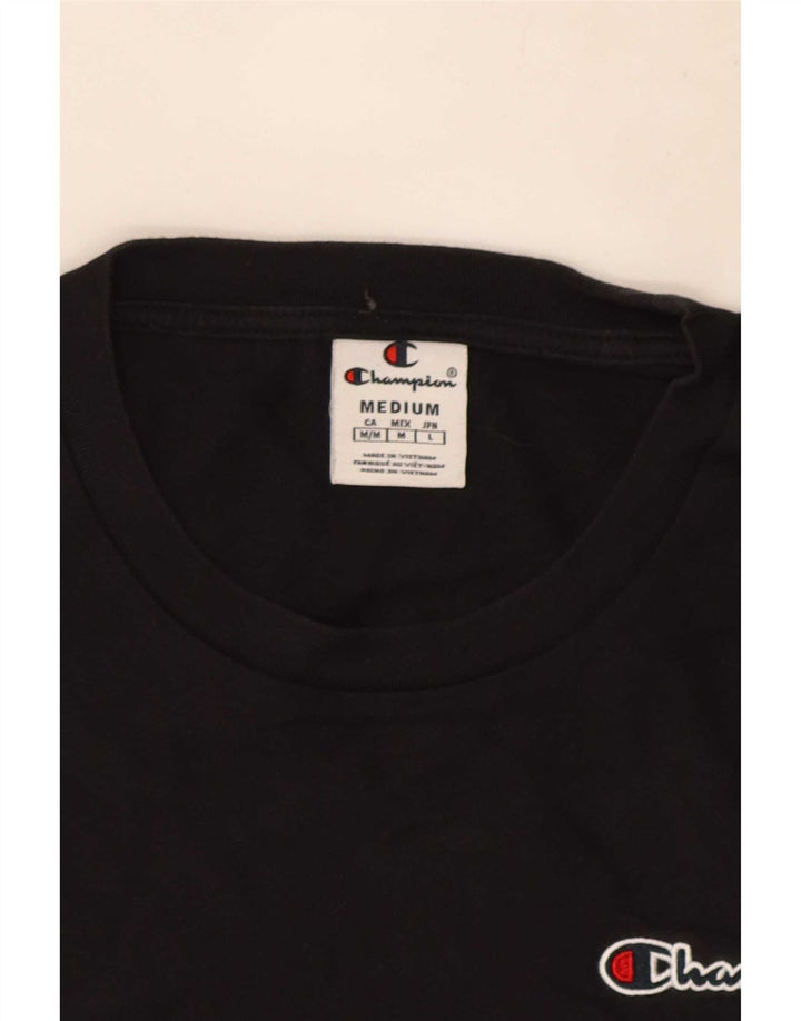 Champion Mens T-Shirt Top Medium Black