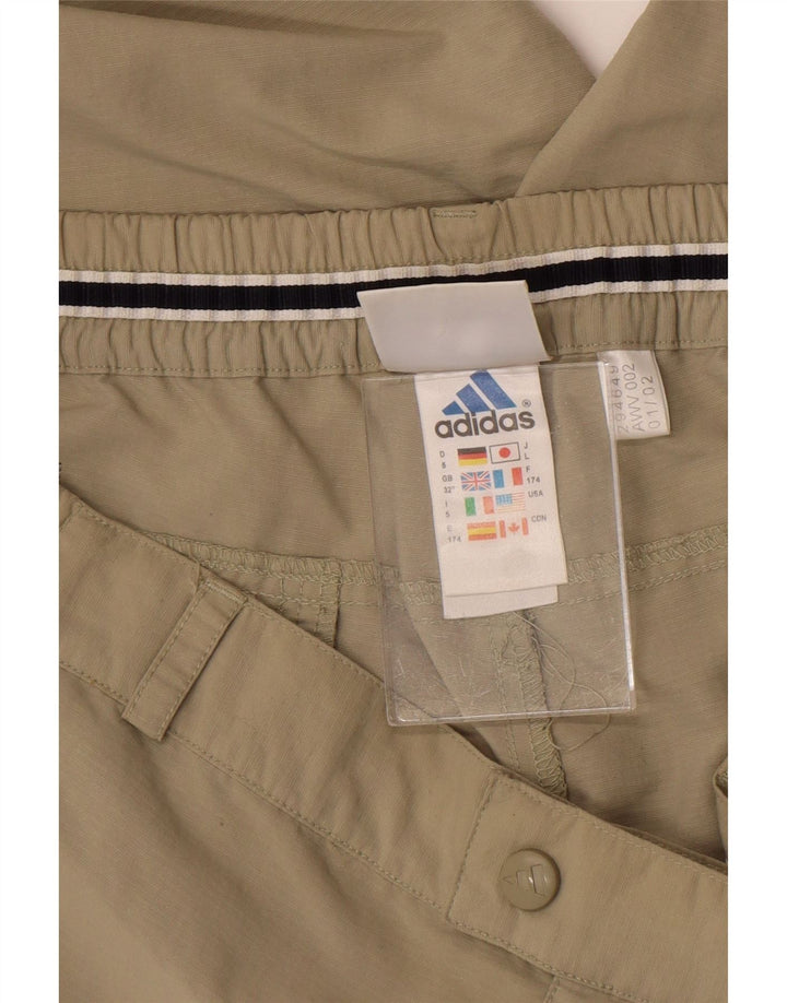 Adidas Mens Hiking Capri Trousers W32 L20 Khaki Polyamide