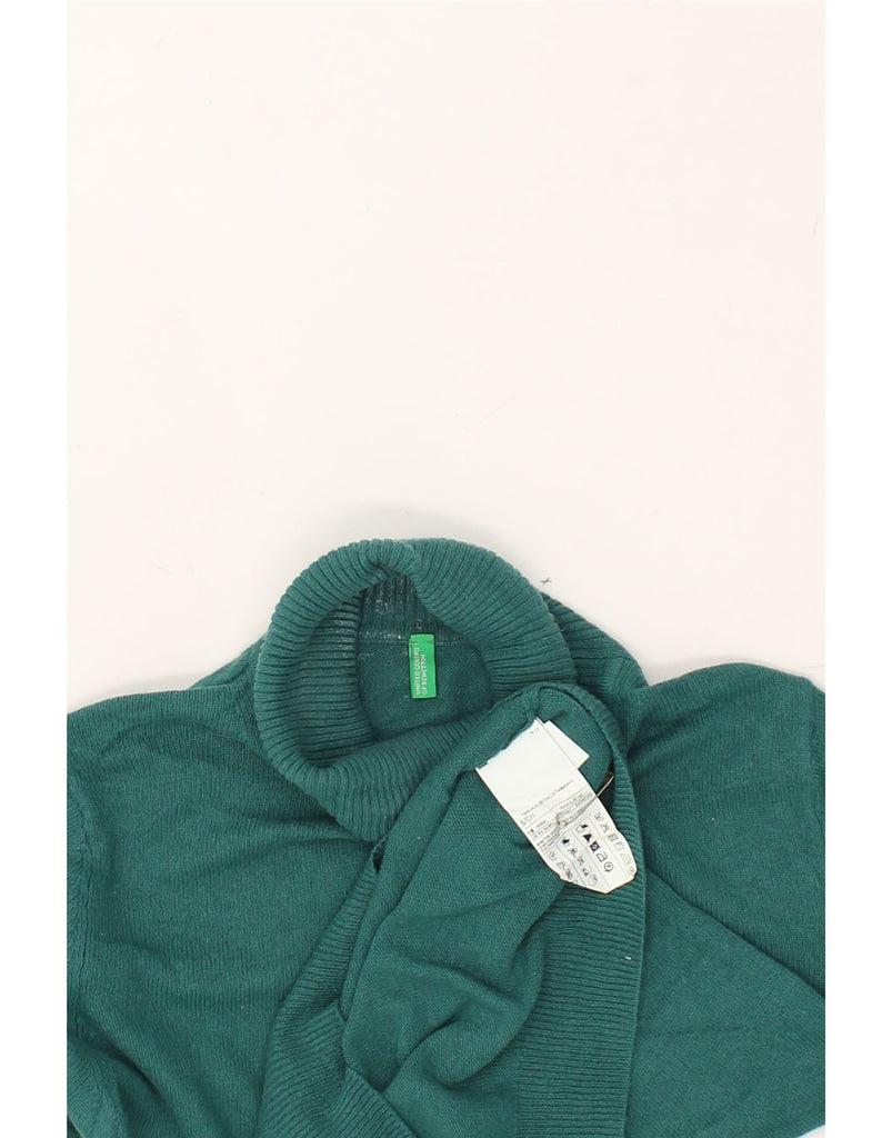BENETTON Womens Roll Neck Jumper Sweater UK 10 Small Green Wool | Vintage Benetton | Thrift | Second-Hand Benetton | Used Clothing | Messina Hembry 