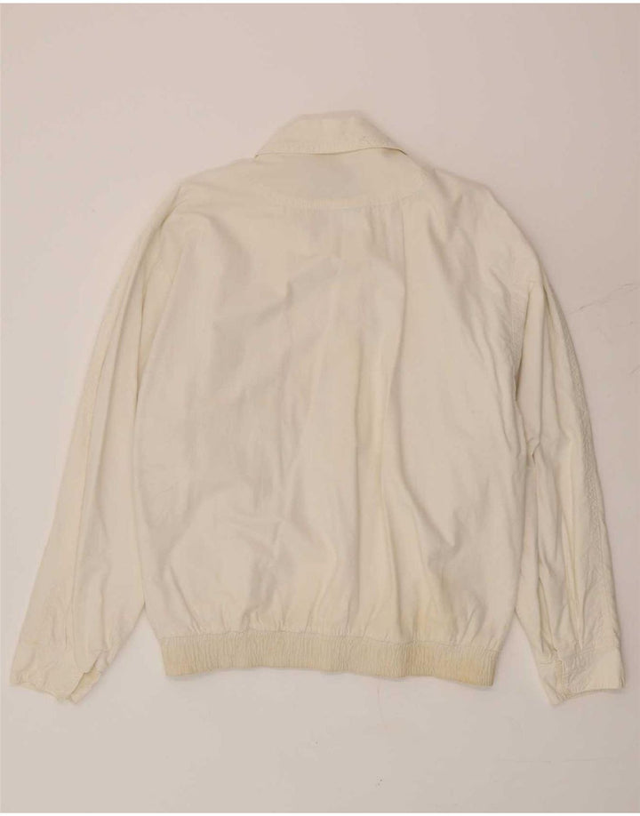 Vintage Mens Bomber Jacket UK 36 Small White