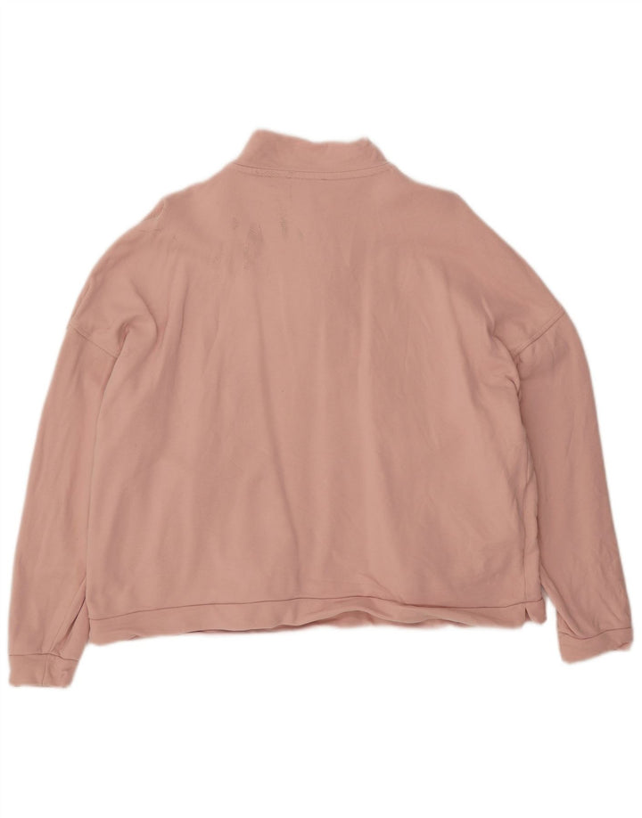 PHASE EIGHT Womens Oversized Zip Neck Sweatshirt Jumper UK 12 Medium Pink