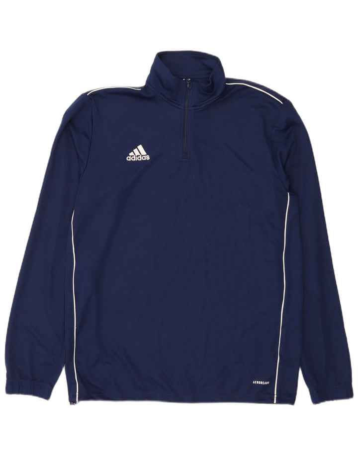 Adidas Mens Aeroready Zip Neck Pullover Tracksuit Top Large Navy Blue