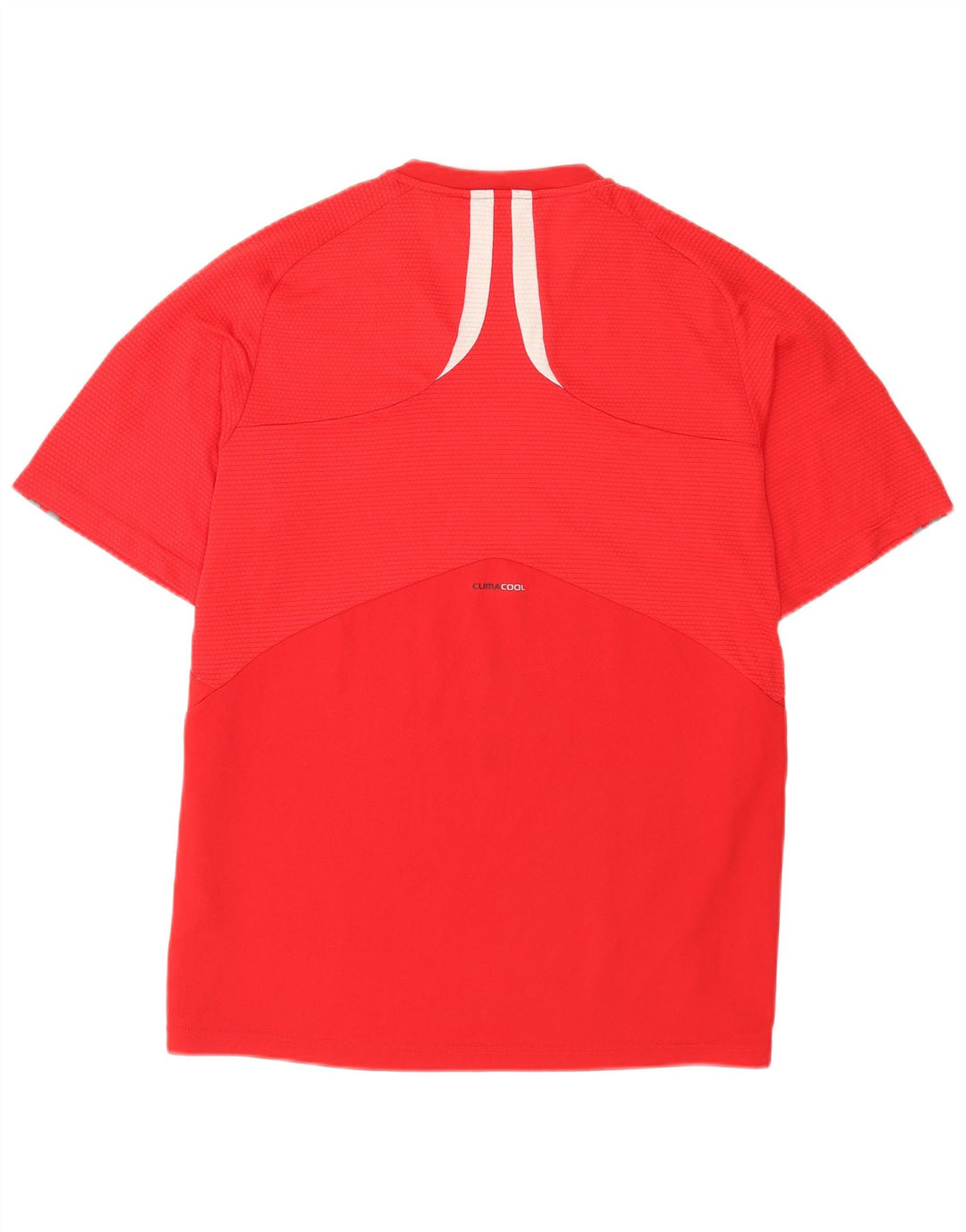 Adidas Mens Short Sleeve Regular T-Shirt Top Large Red Colourblock
