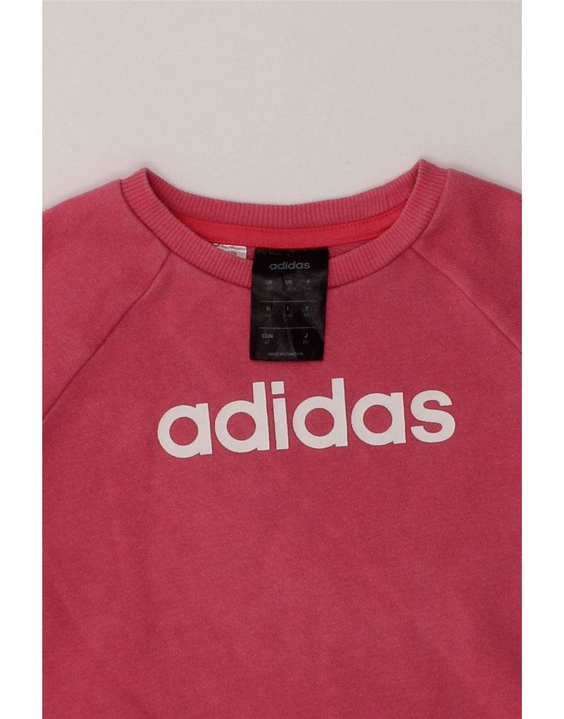 ADIDAS Girls Graphic Sweatshirt Jumper 3-4 Years Pink Cotton | Vintage Adidas | Thrift | Second-Hand Adidas | Used Clothing | Messina Hembry 