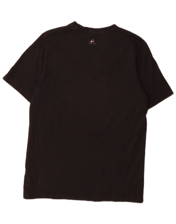 Adidas Boys Graphic T-Shirt Top 15-16 Years Black Cotton