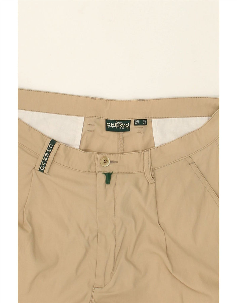 CHERVO Mens Chino Shorts EU 46 Small W32 Beige Polyamide | Vintage Chervo | Thrift | Second-Hand Chervo | Used Clothing | Messina Hembry 