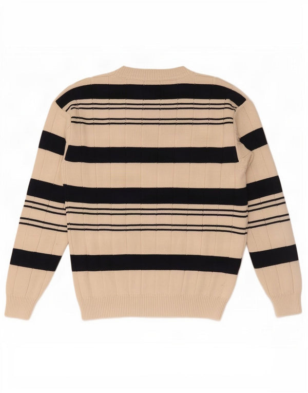 Marina Yachting Mens Crew Neck Jumper Sweater Medium Beige Striped