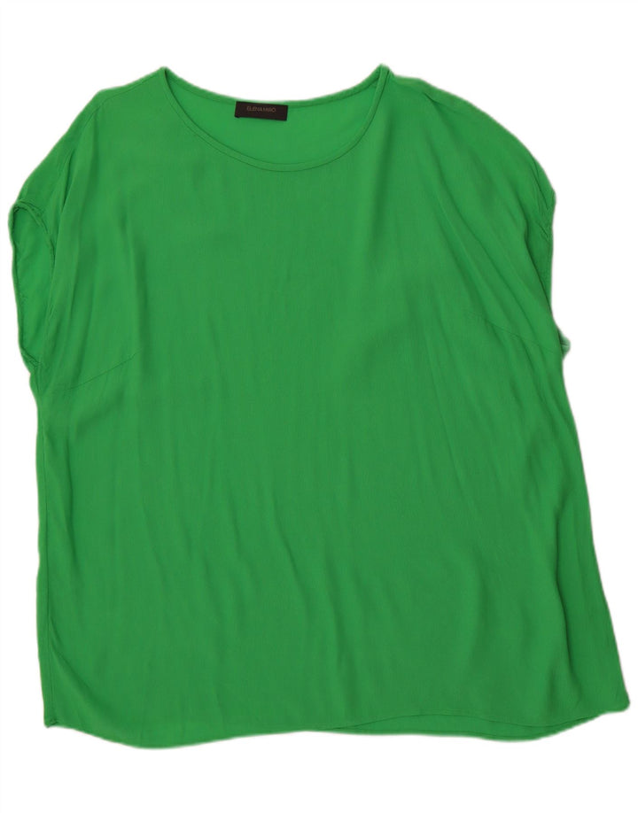 ELENA MIRO Womens Blouse Top UK 20 2XL  Green Viscose