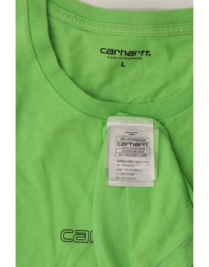 Carhartt Mens T-Shirt Top Large Green Cotton
