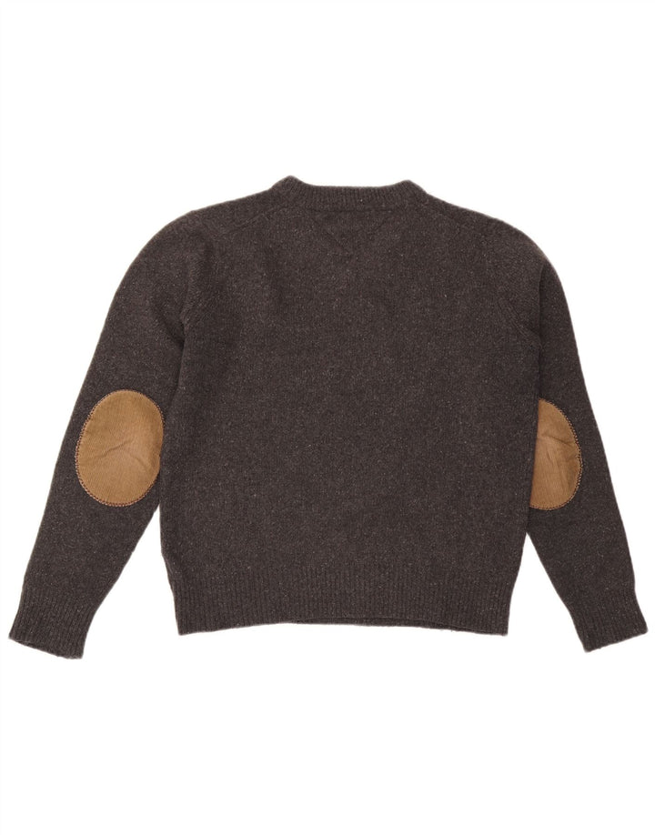 Tommy Hilfiger Mens V-Neck Jumper Sweater Medium Grey Flecked Wool