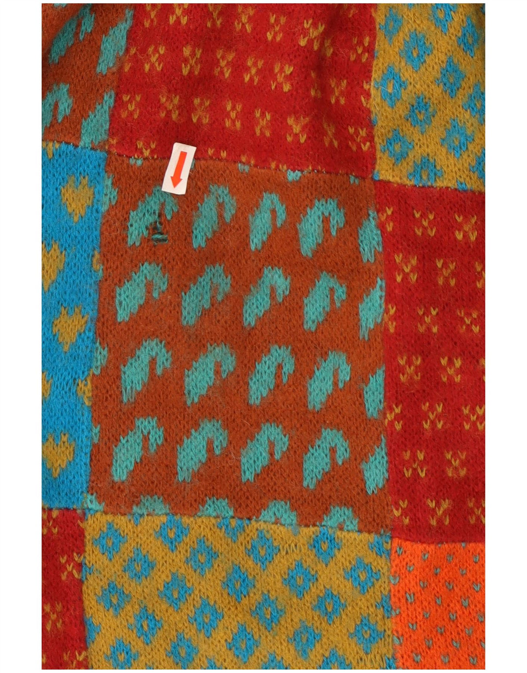Vintage Womens Knit A-Line Skirt W26 Small Multicoloured Patchwork