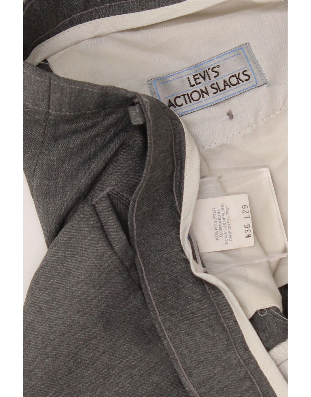 LEVI'S Mens Straight Chino Trousers W36 L29 Grey Polyester Vintage Levi's and Second-Hand Levi's from Messina Hembry 
