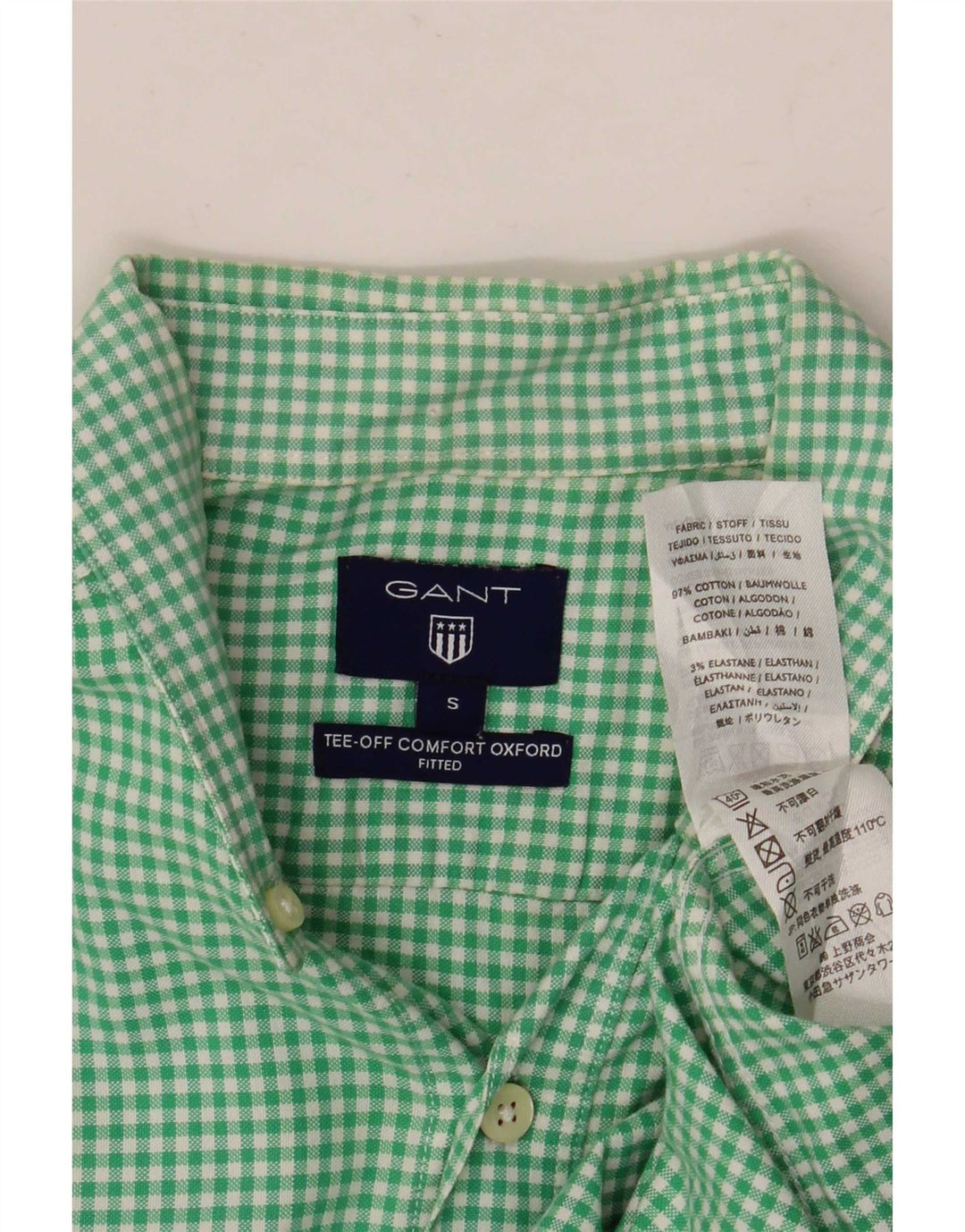 Gant Mens Shirt Small Green Check Cotton