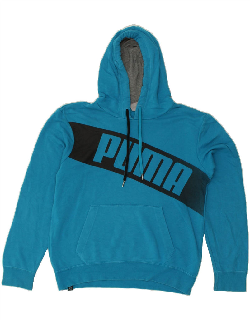 PUMA Mens Graphic Sweatshirt Jumper Small Blue Cotton | Vintage Puma | Thrift | Second-Hand Puma | Used Clothing | Messina Hembry 