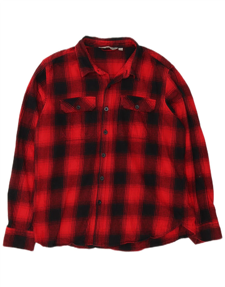 Mountain Warehouse Mens Flannel Shirt XL Red Check Cotton