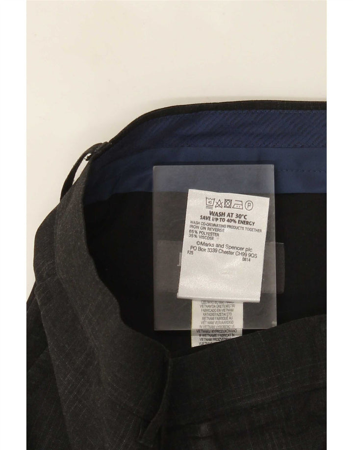 Marks & Spencer Mens Super Slim Fit Suit Trousers W32 L33 Grey Check