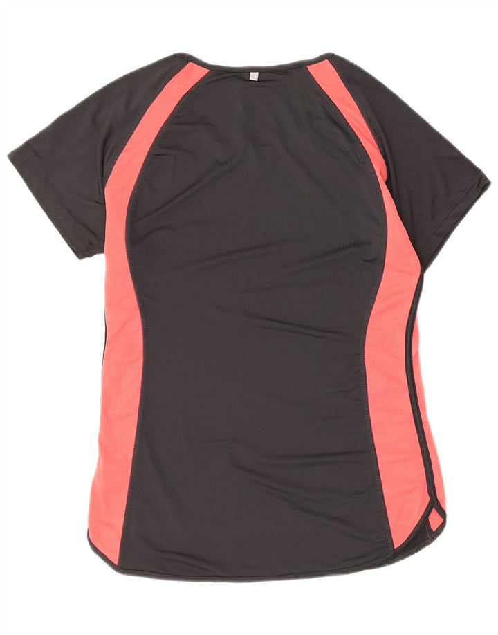 FILA Womens T-Shirt Top UK 14 Large Black Colourblock Polyester